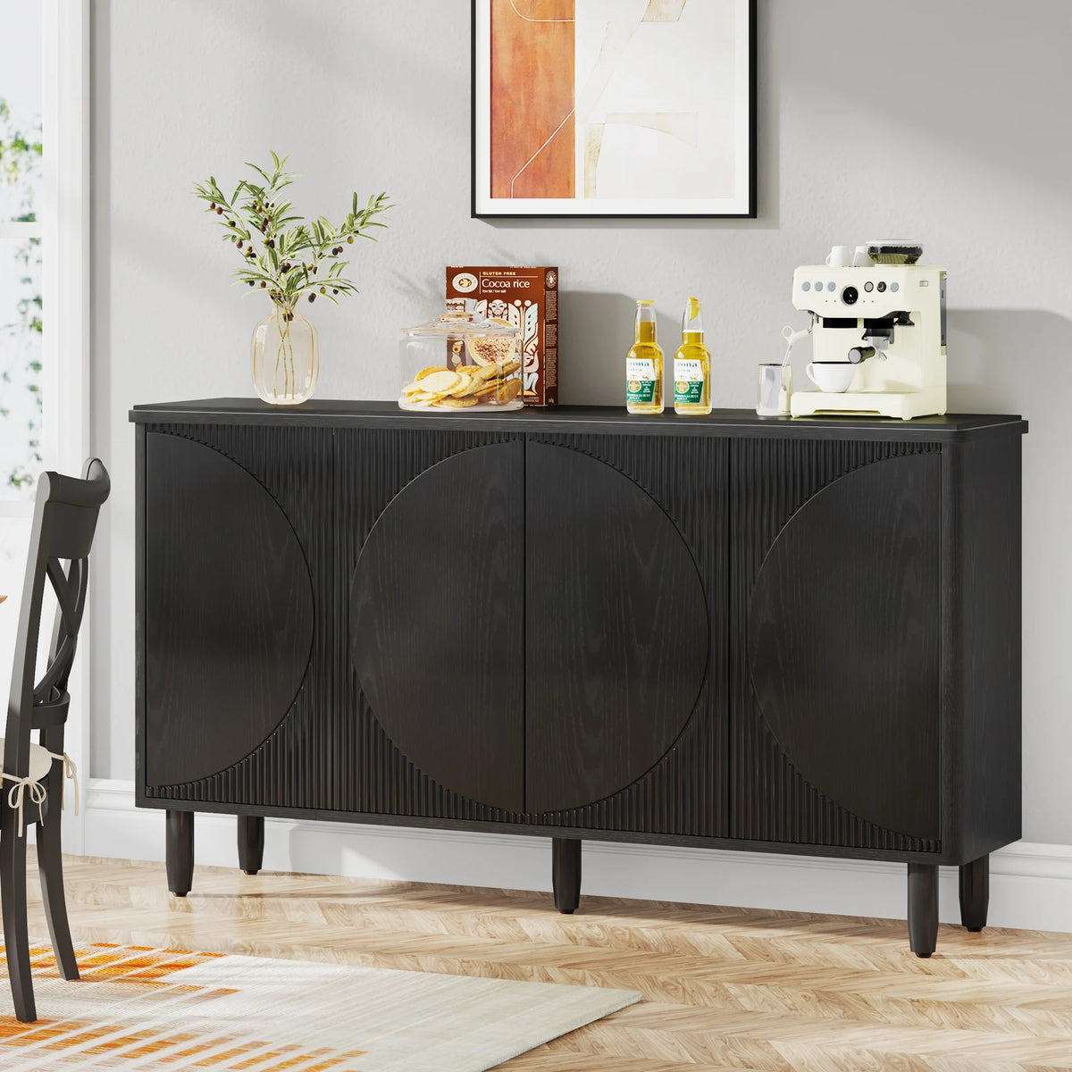Tribesigns Buffet Cabinet Sideboard with Storage, Modern Storage Cabinet Sideboard Buffet Table with Doors for Living Room
