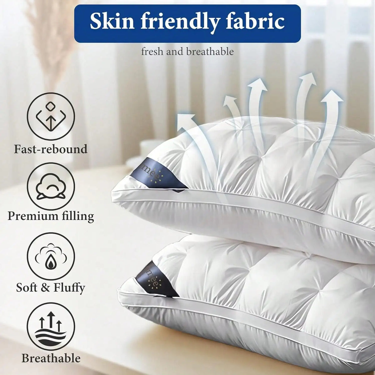 2PCS Premium Bed Pillows, King Size Set, Twisted Bread Shape Pillow Set, Suitable For Side Sleepers, Back Sleepers, And Stomach Sleepers - sf25092832159229511