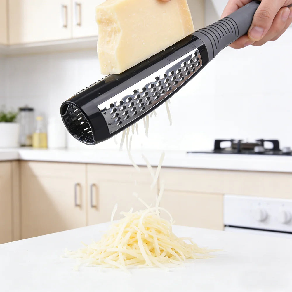 2026 NEW Stainless Steel Double-sided Grater Multifunctional Cheese Grater Potato Loofah Grater Kitchen Gadget Non-slip Handle
