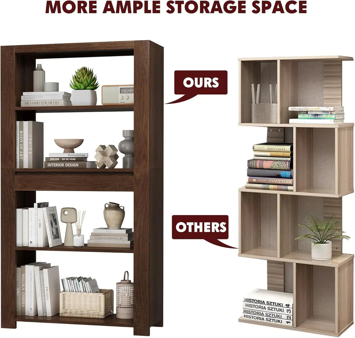 Garvee Multifunctional Wood Bookcase With Drawer Storage Cabinet