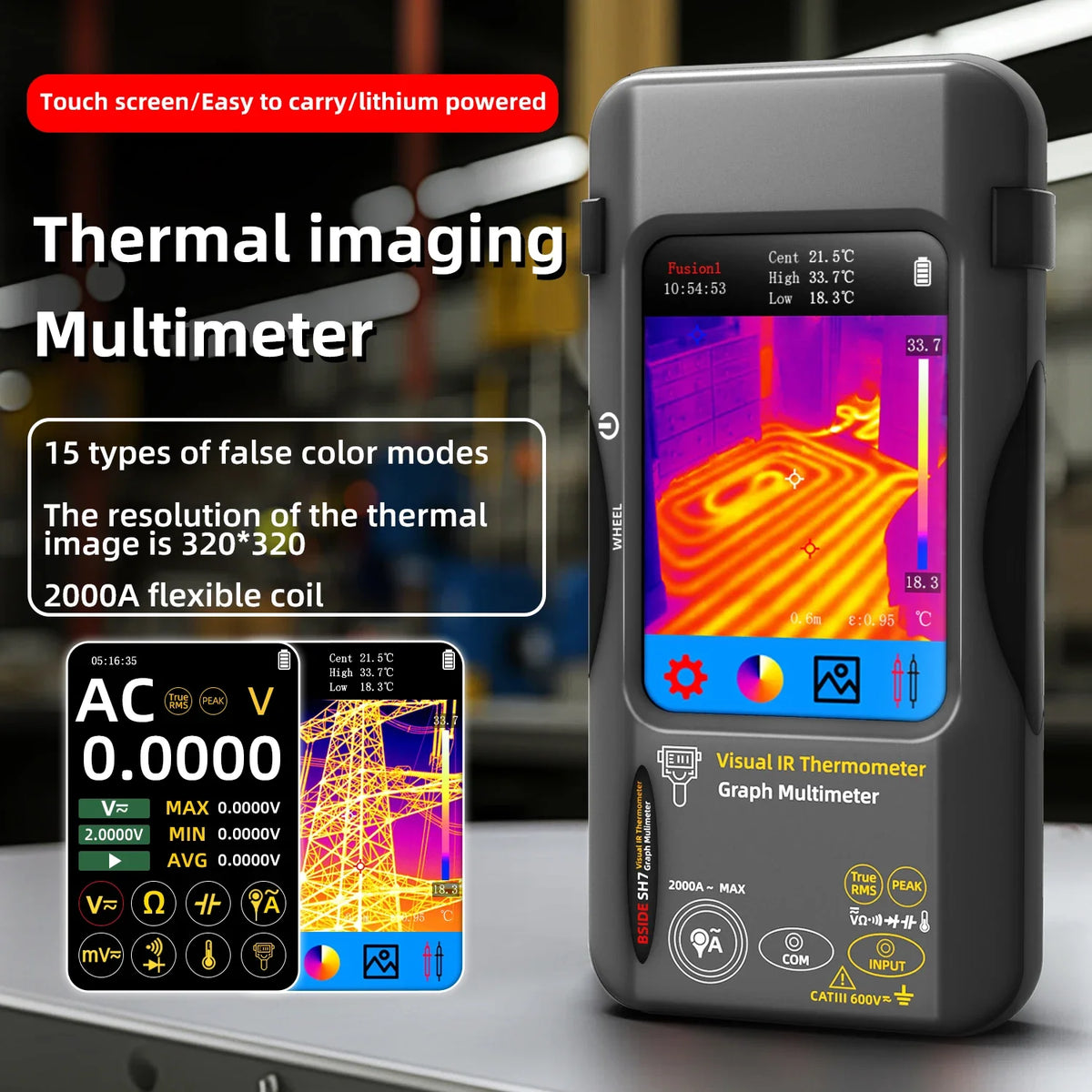 Bside Sh7 Thermal Imager Digital Multimeter Combo Tool