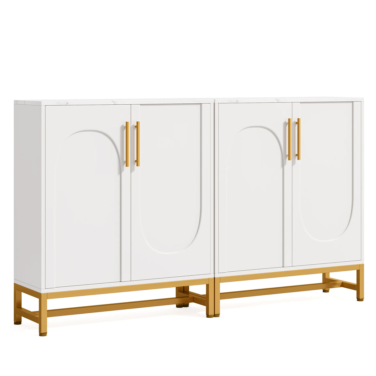 Tribesigns Modern Sideboard Buffet Cabinet With Four Doors Adjustable Shelves