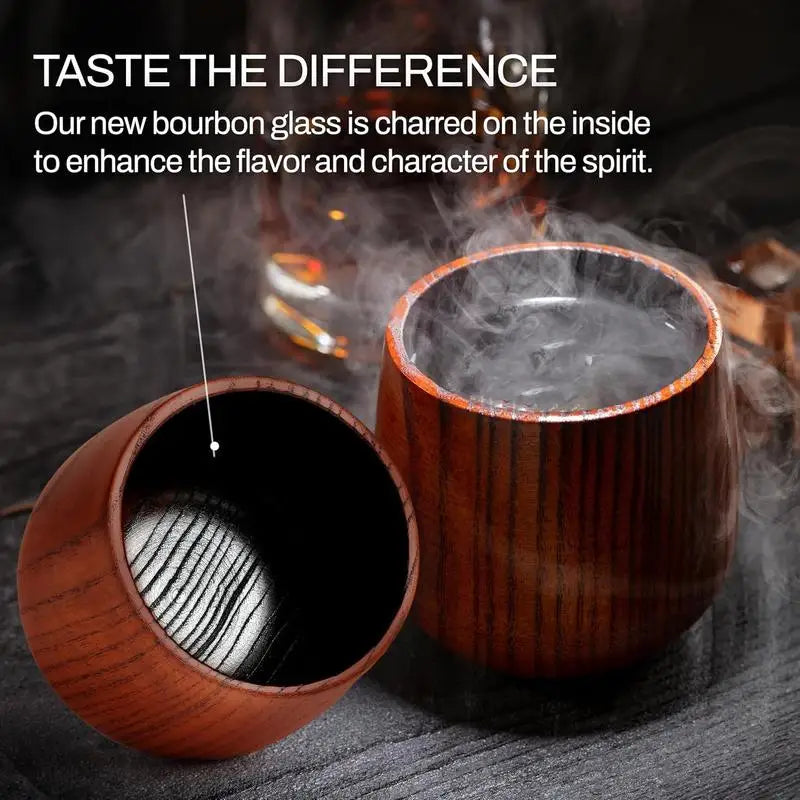 350ML Whiskey Enhancing Wooden Tumbler Wooden Old Fashioned Tumblers For Men, Whiskey Tumbler, Glasses For Men, Boston Love