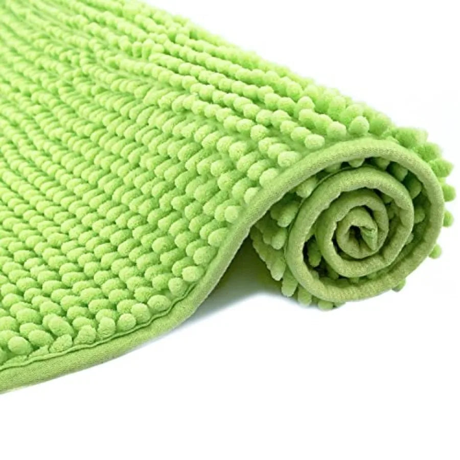Chenille Bath Mat Microfiber Floor Mat Baby Bath Mat for Washable Bathroom Dry Fast Water Absorbent Shower Mat Area Rugs