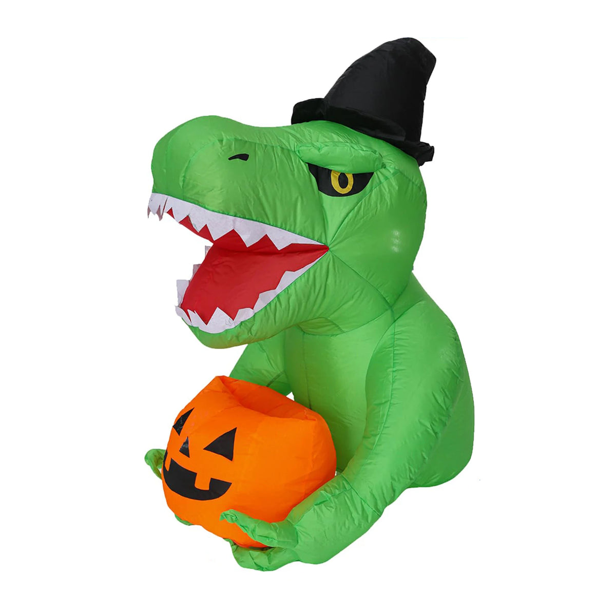 4.5ft Halloween Inflatable Dinosaur Trunk Or Treat Car Decoration With Led Lights Pumpkin Blower For Suv Truck Outdoor Party