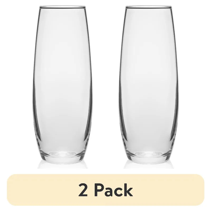 (2 pack) Clear Glass Bud Floral Vase, 6"
