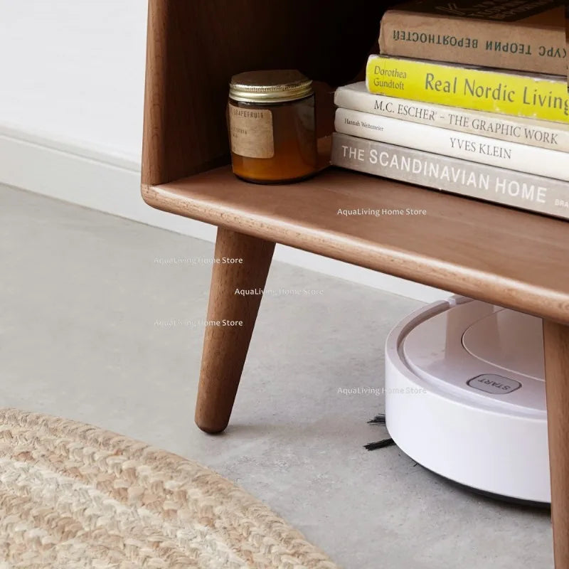 Pure Solid Wood Bedside Cabinet Modern Simple Nightstands European Beech Bedside Cabinet Nordic Bedroom Solid Beech Storage JT40