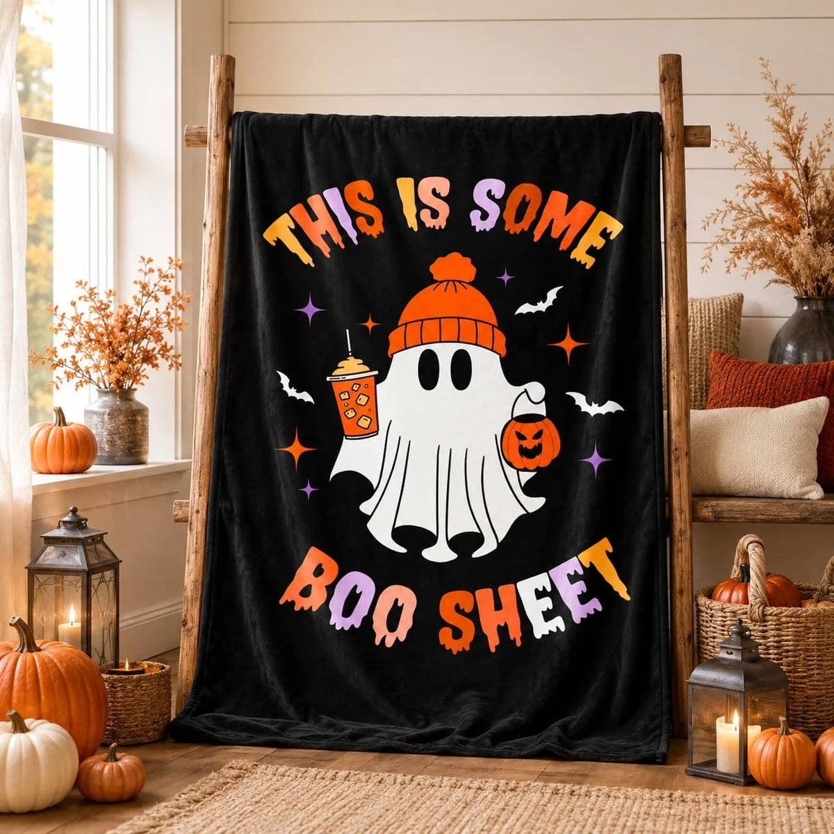 Halloween Blanket, Spooky Season Ghost Blanket, This is Some Boo Sheet, All Decor, Best Gift For Halloween Lovers