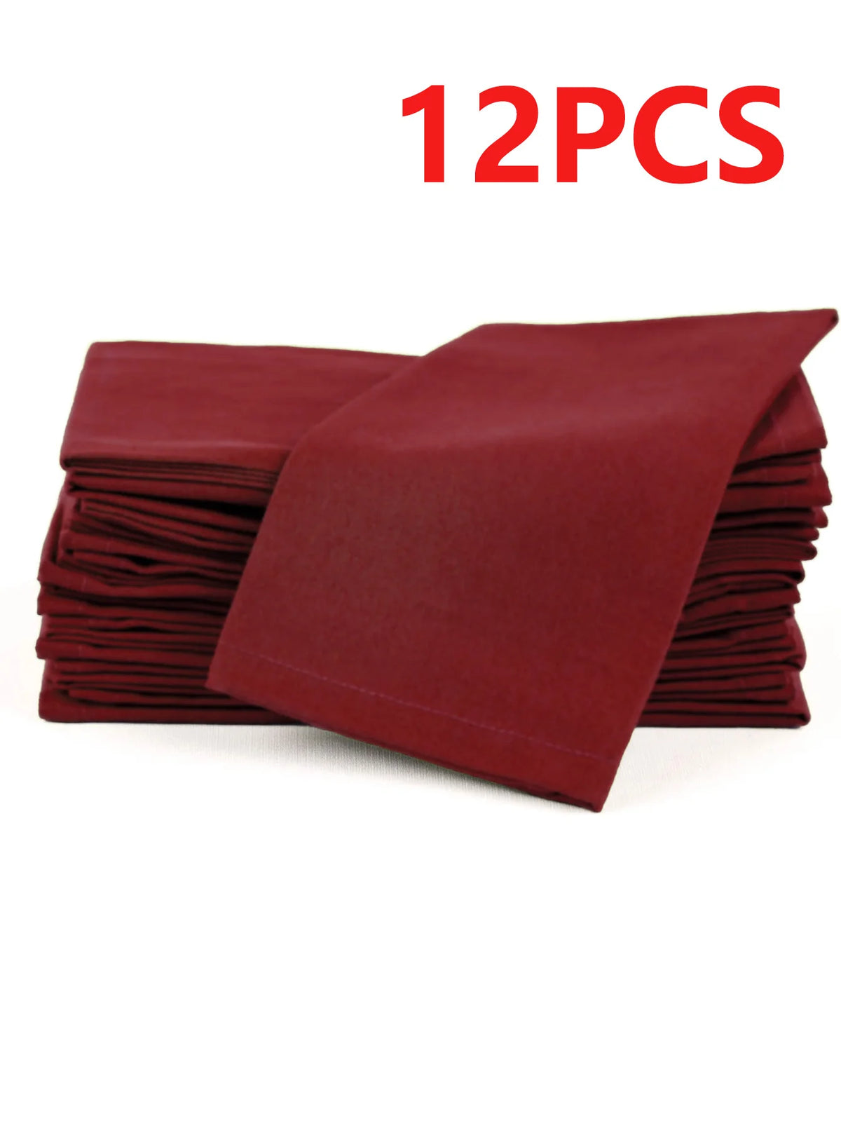 6/12Pcs 40×40cm White Cotton Linen Napkins, Thick Washable Reusable Placemats for Wedding Party Kitchen Dining Decor