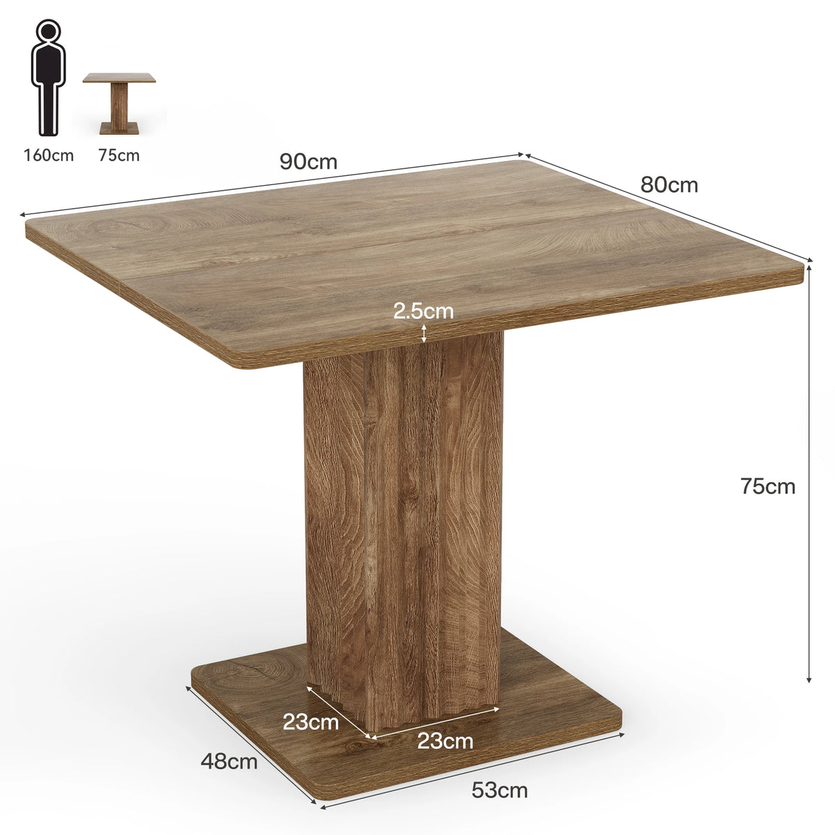 Tribesigns Farmhouse Dining Table With Sturdy Wooden Base