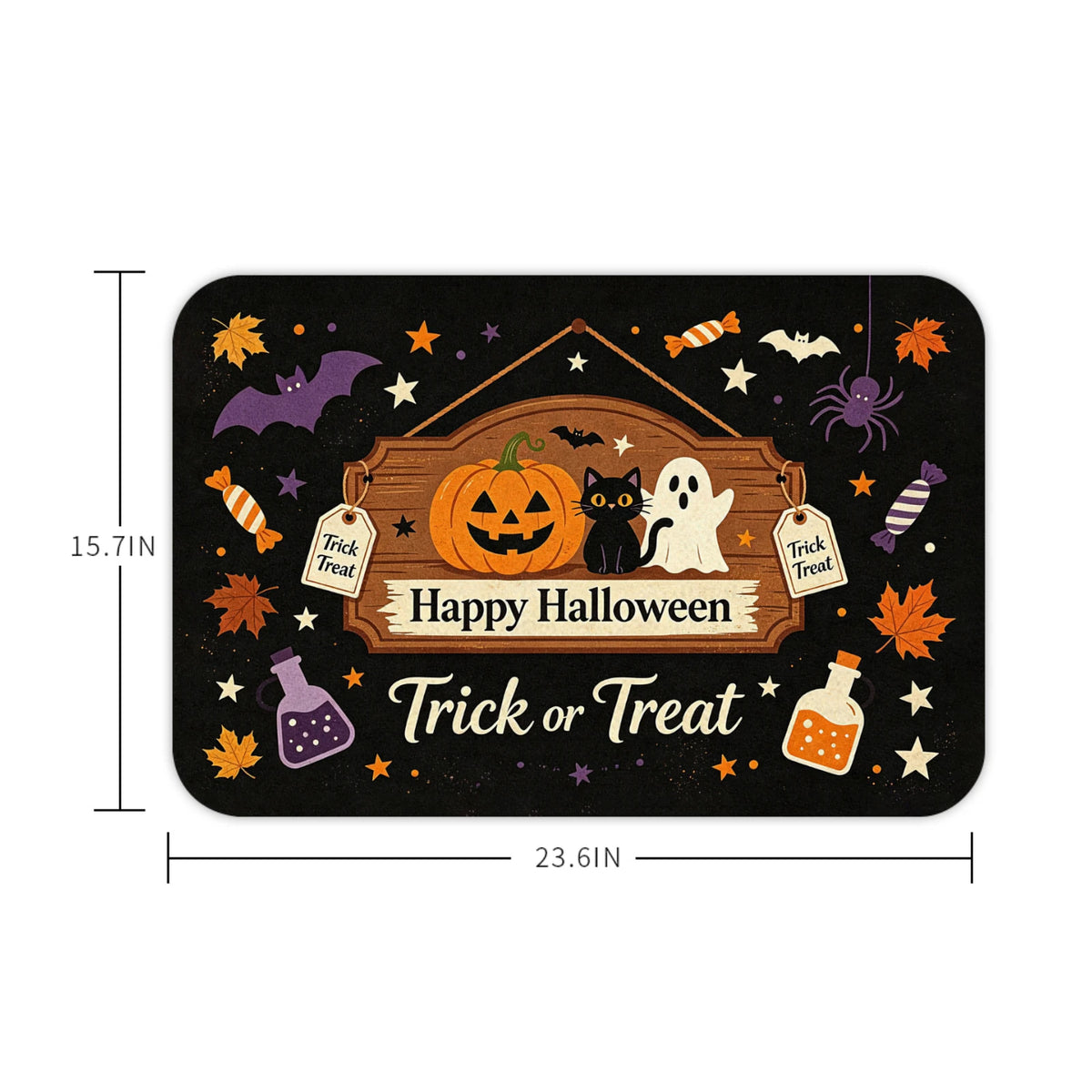 Halloween Pumpkin Ghost Carpet Flannel Non-slip Floor Mat Kitchen Bathroom Dinning Live Room Sofa Bedside Rugs Doormat Trick Or Treat Party Supplies Home Decor Welcome Mats