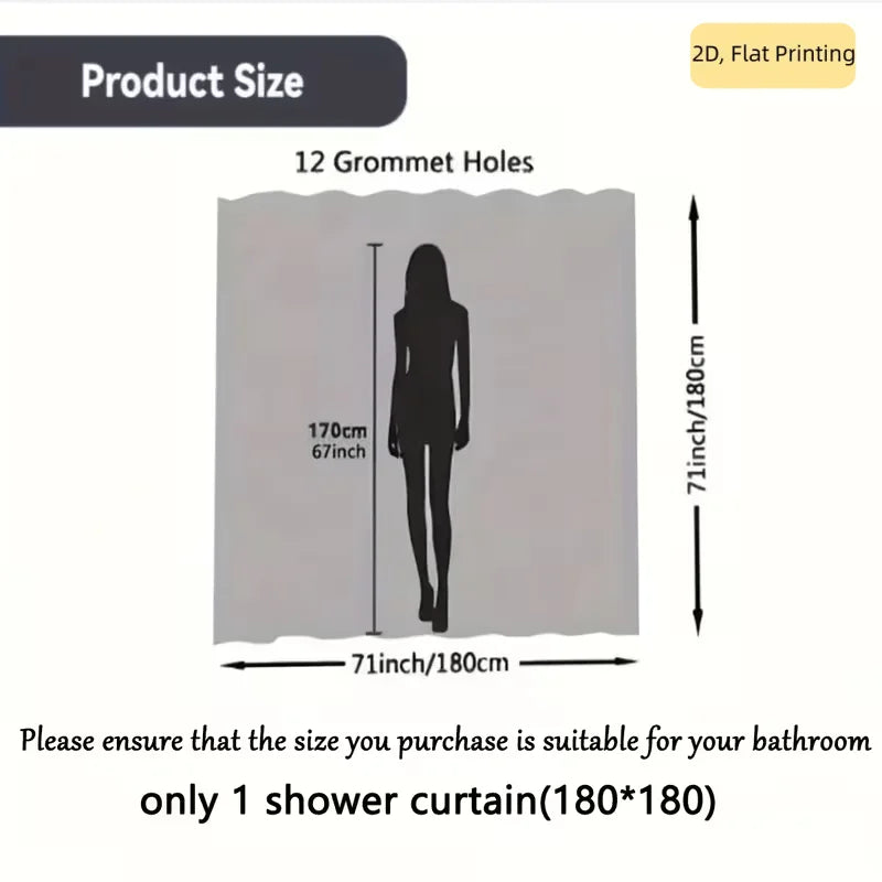 2D Flat, 1pc 2D Flat Shower Curtain, Halloween Pumpkin Creative Blue And White Pumpkin And Autumn Leaf Pattern Adds Fun And a Sense of Season.Bathroom Decoration Fabric Includes 12 Hooks