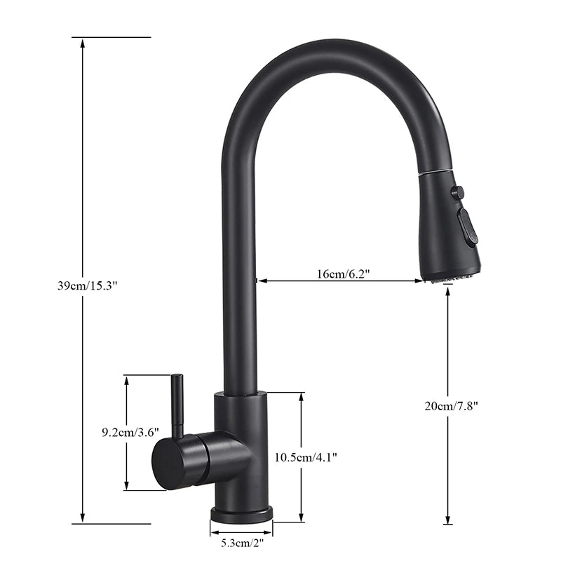 Pull Out Kitchen Sink Faucet Deck Mounted Stream Sprayer Kitchen Mixer Tap Bathroom Kitchen Hot Cold Tap