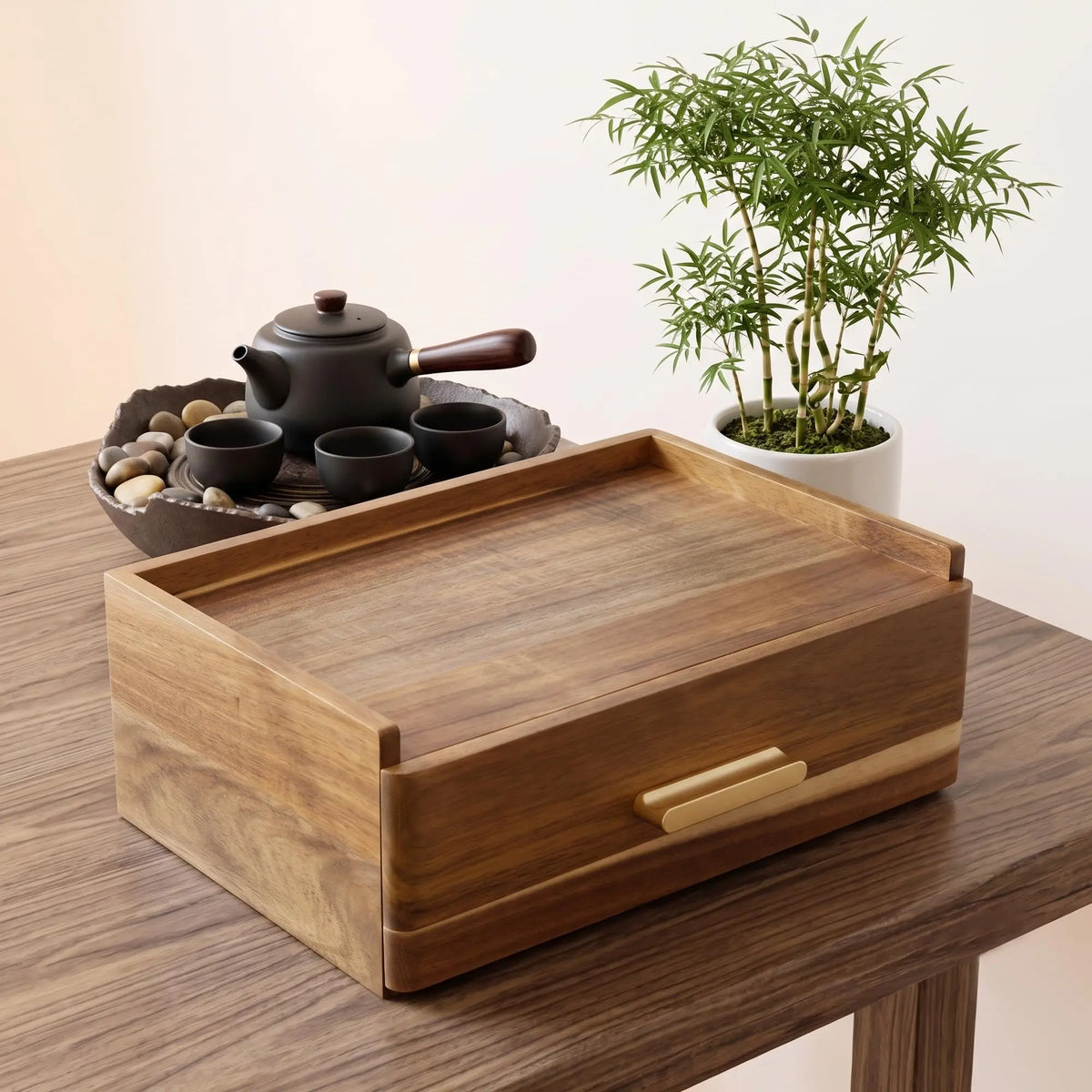 Wooden Tea Bag Organizer Drawer With Divided Compartments Wood Tea Storage Box Multi Slot Tea Caddy For Coffee Pods Countertop Holder For Home Kitchen And Office